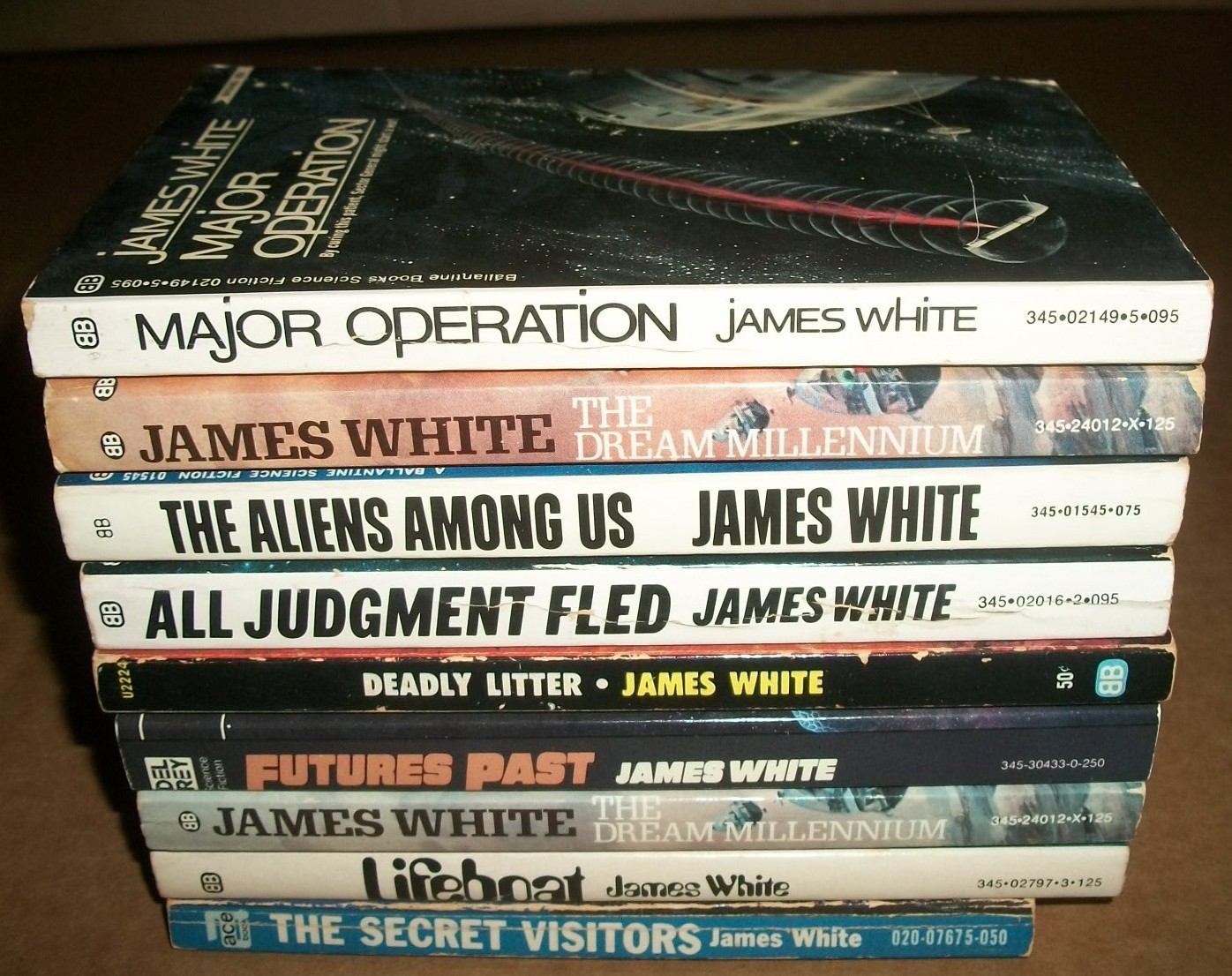 9 paperback lot James White (1928-99) SF author vtg all 1st early 57-82 PB VG EX