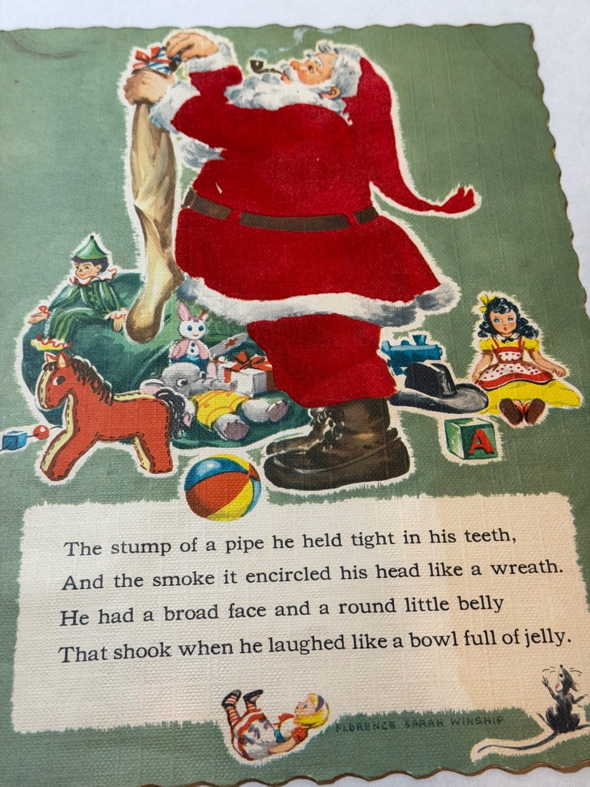 VTG 1951 THE NIGHT BEFORE CHRISTMAS FLORENCE WINSHIP SOFTCOVER BOOK