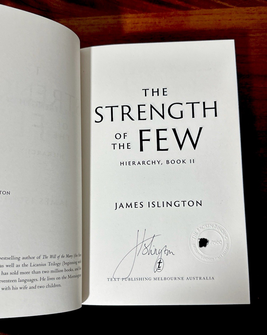 The Strength of the Few Broken Binding James Islington Signed & Numbered TBB