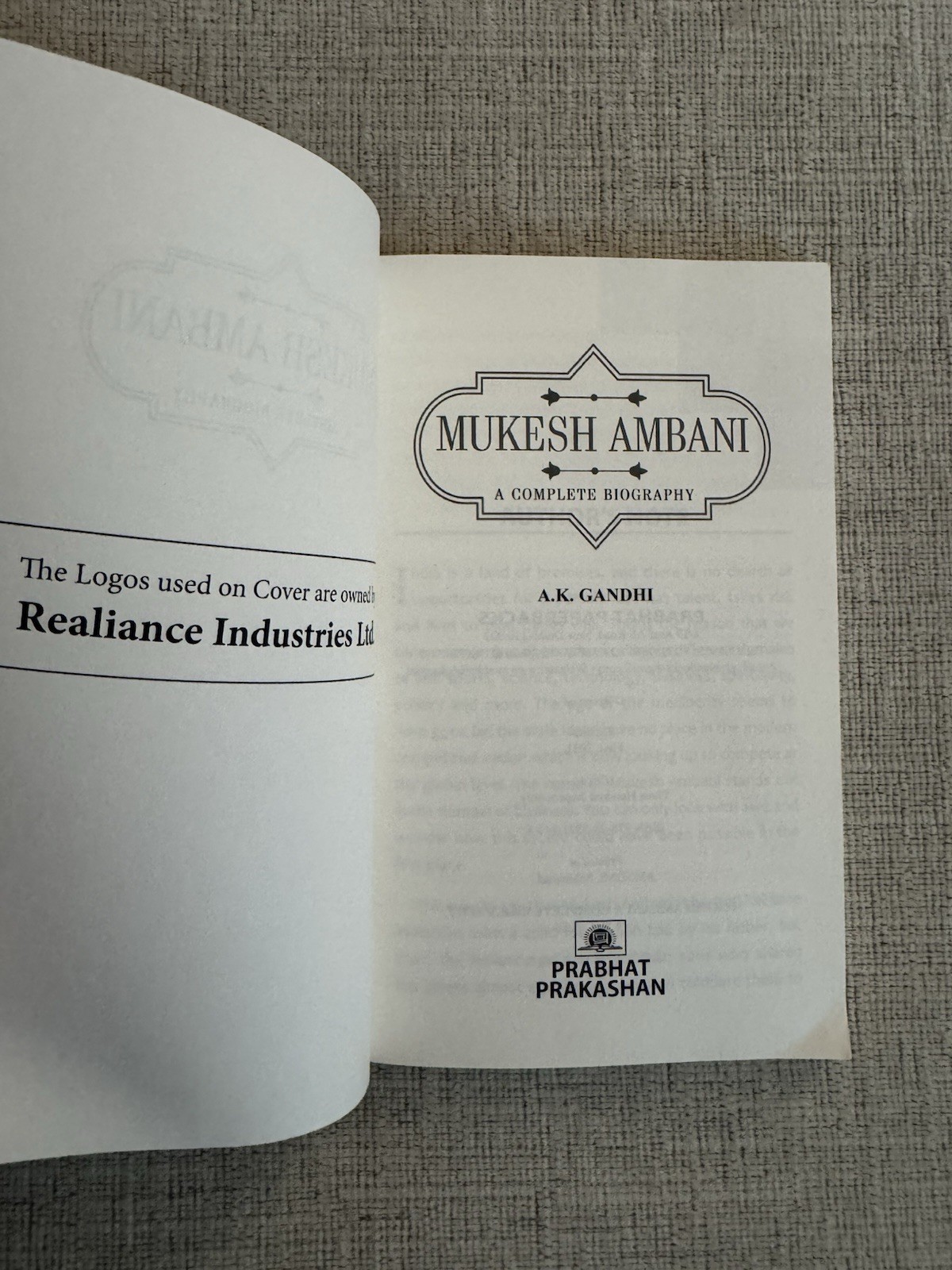 Mukesh Ambani A Complete Biography 2021 PB A.K. Gandhi Reliance India