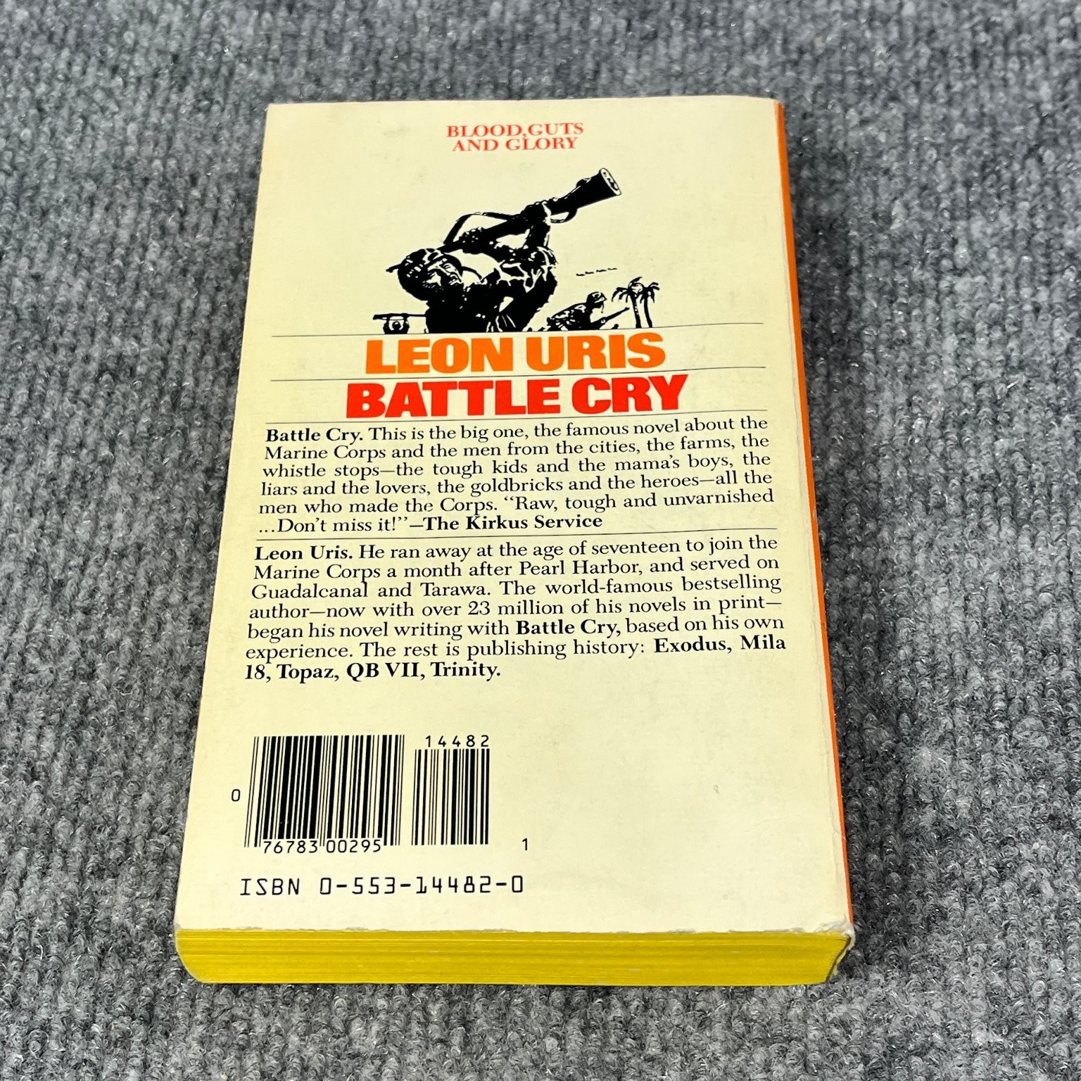 Battle Cry Leon Uris 1954 Bantam Edition War Novel Fiction Bestseller