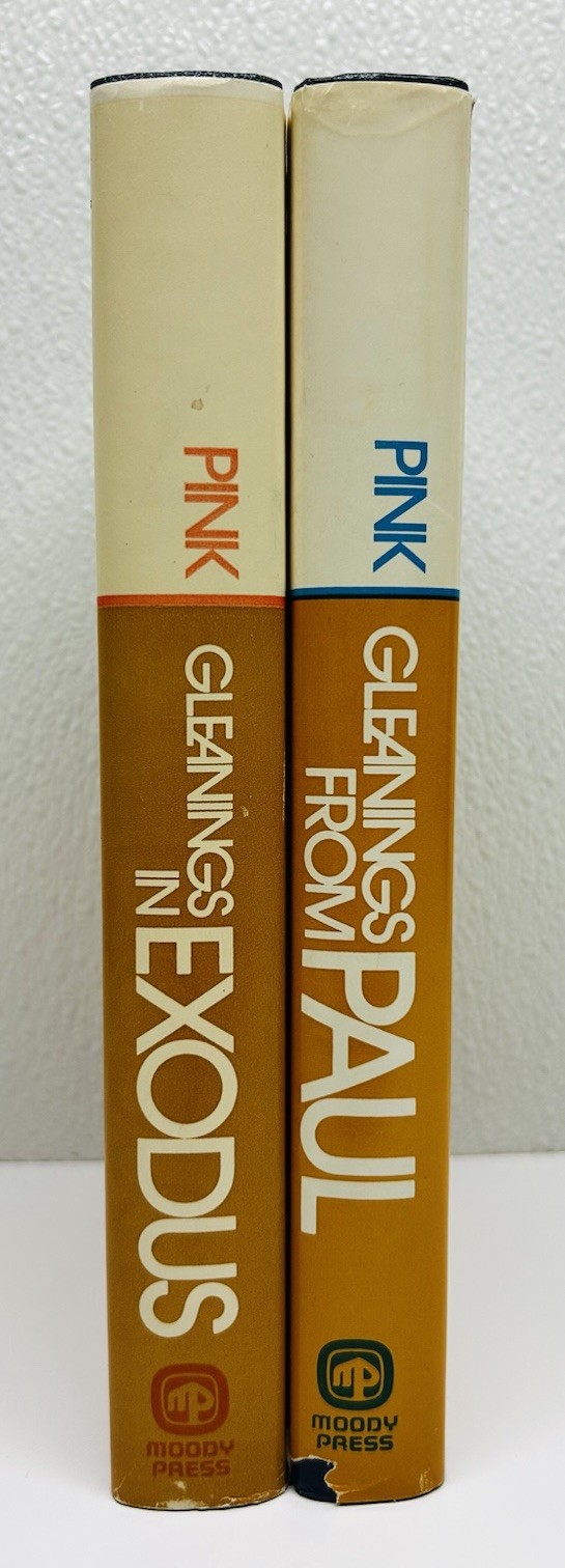 Lot of 2 Arthur W. Pink BIBLE COMMENTARY Books HC/DJ~Exodus~Gleanings From Paul