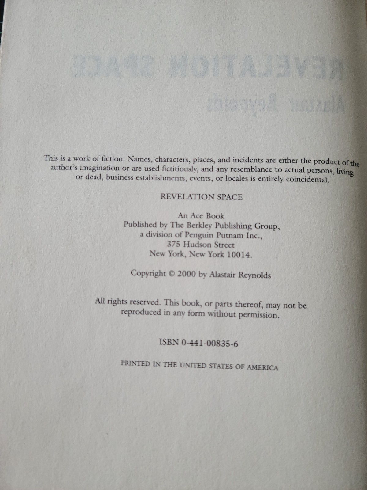Revelation Space – Hardcover By Reynolds, Alastair –