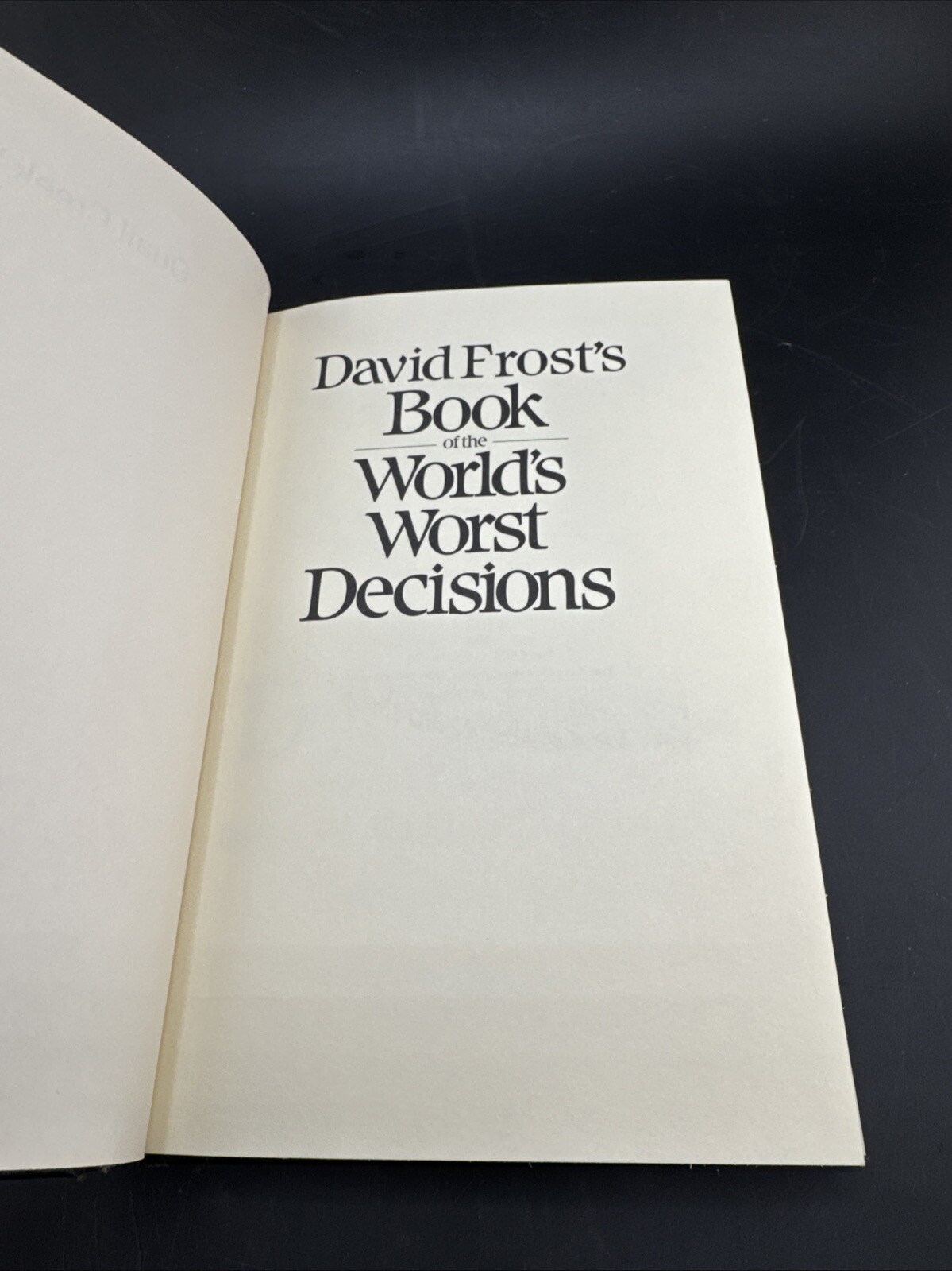 David Frost’s Book of the World’s Worst Decisions (Hard-Cover, 1983) – Fast Ship