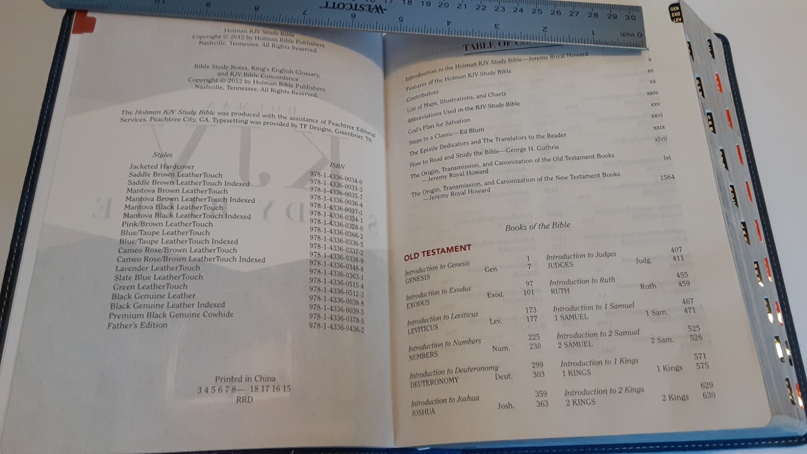 KJV King James Version Study Bible Holman Indigo (Blue) LeatherTouch Indexed