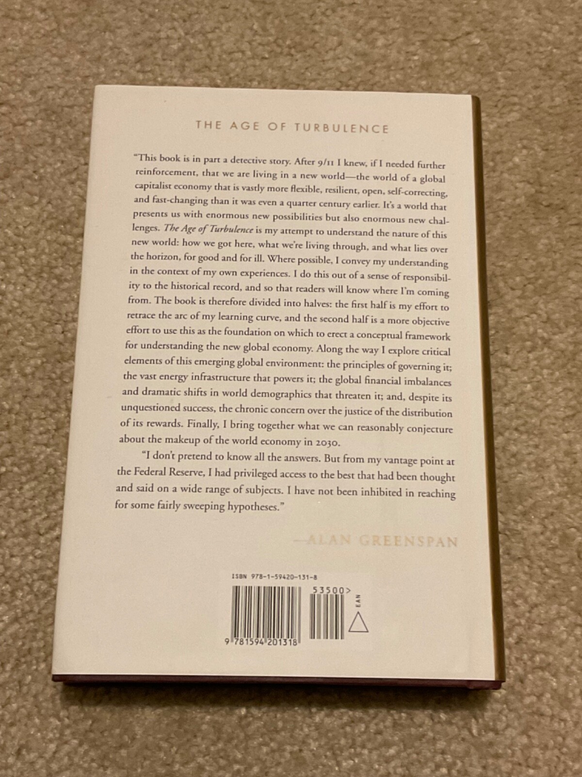 *Signed* The Age of Turbulence by Former Fed Chair Alan Greenspan Hardcover