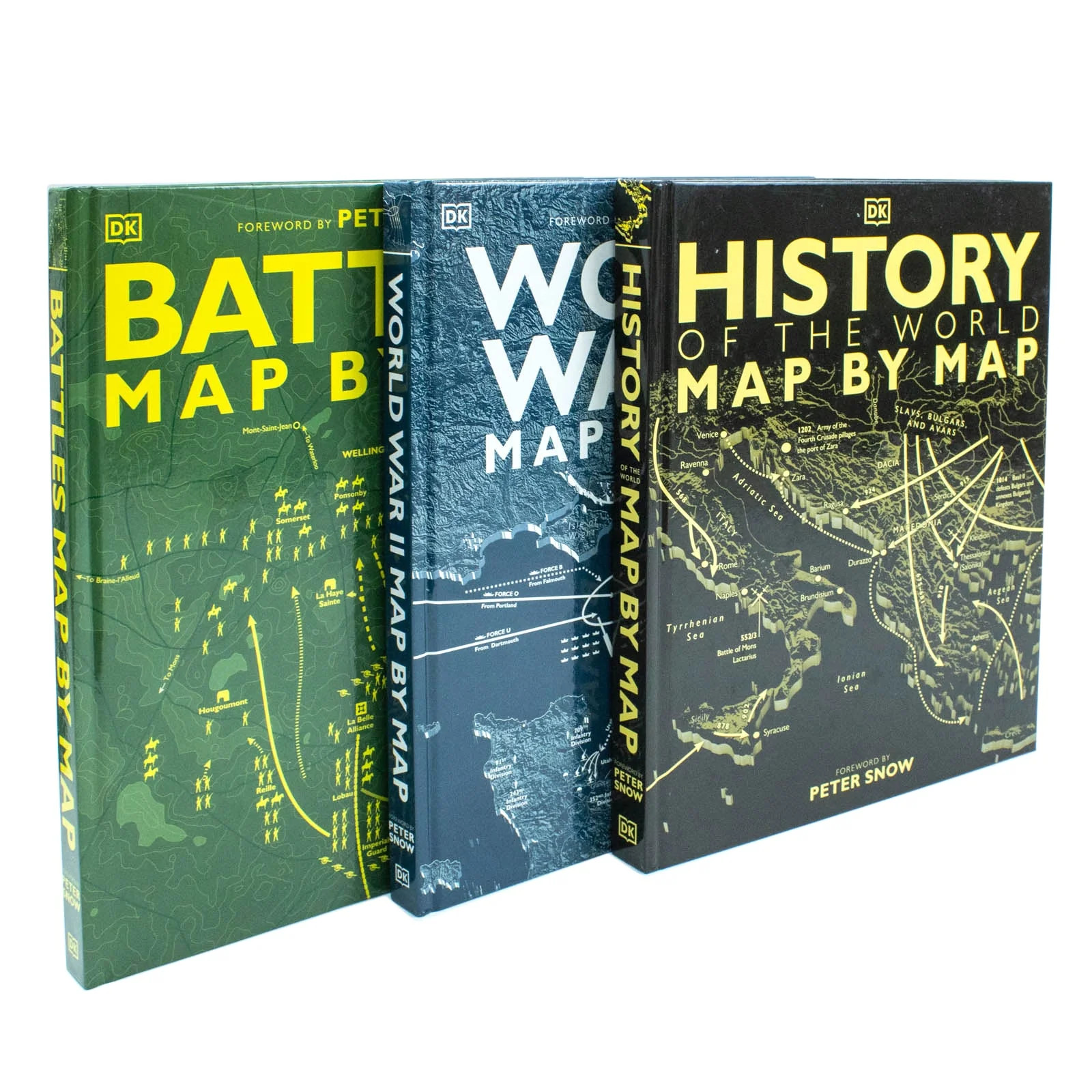 Map by Map Series 3 Books Collection Set (Battles, History of the World & World