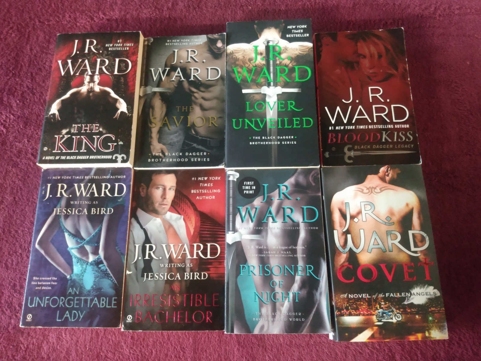 17 J R WARD NOVELS BLACK DAGGER BROTHERHOOD 1-8 + 4 MORE + GUIDE +4 GOOD-VG CON