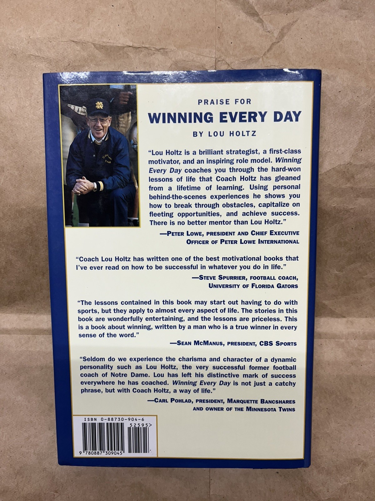 Winning Every Day By Lou Holtz Signed W/Letter 1998 First Edition, Twelth Printi