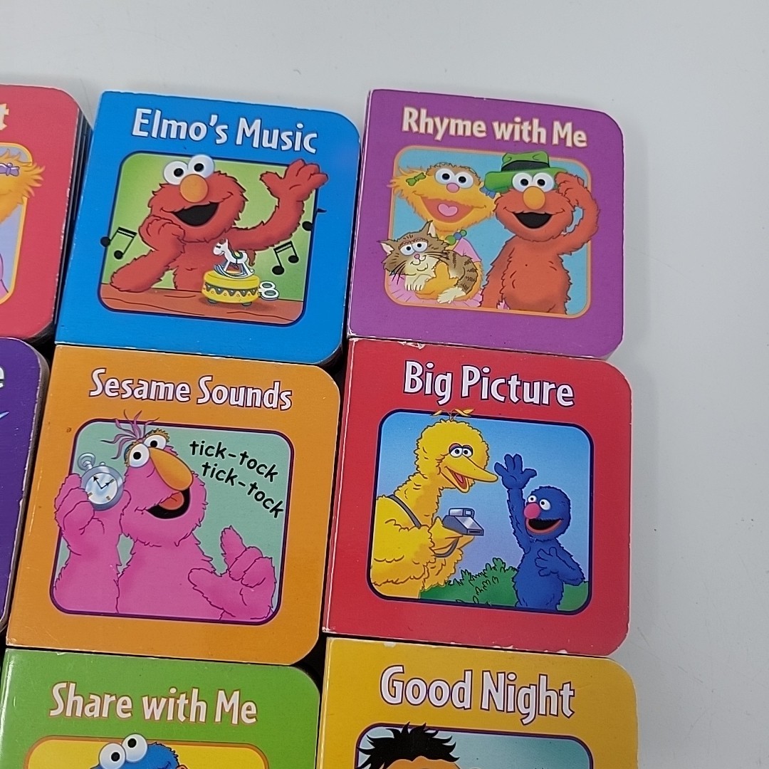 Sesame Street Mini Board Books Lot Of 12 Zoe, Elmo, Bert & Ernie, Cookie Monster