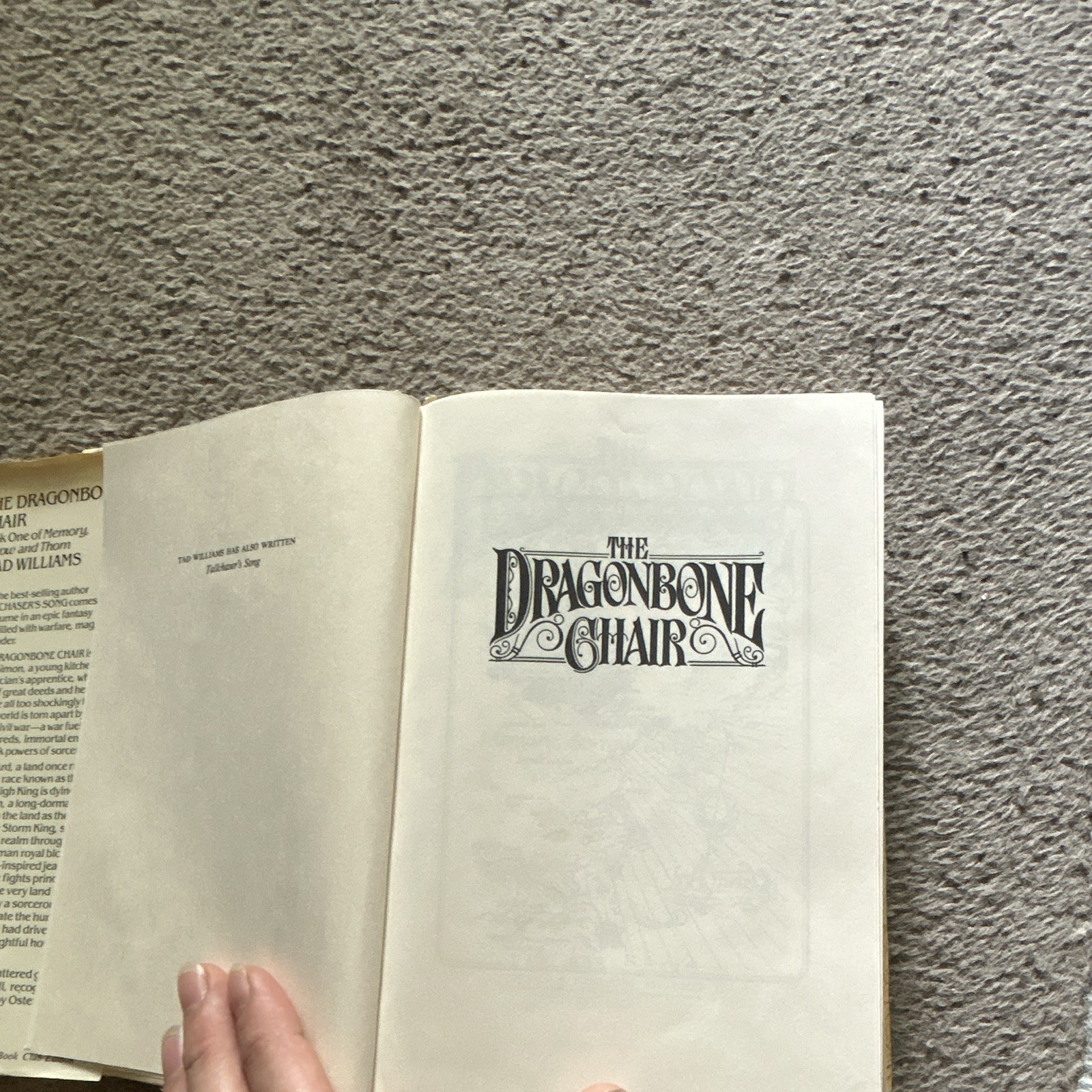 Tad Williams The Dragonbone Chair Paperback Fantasy Fiction Novel for Adults