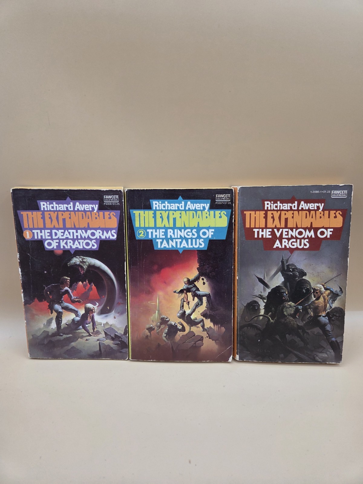 Vintage The Expendables Series Lot of 3 Books by Richard Avery 1975!