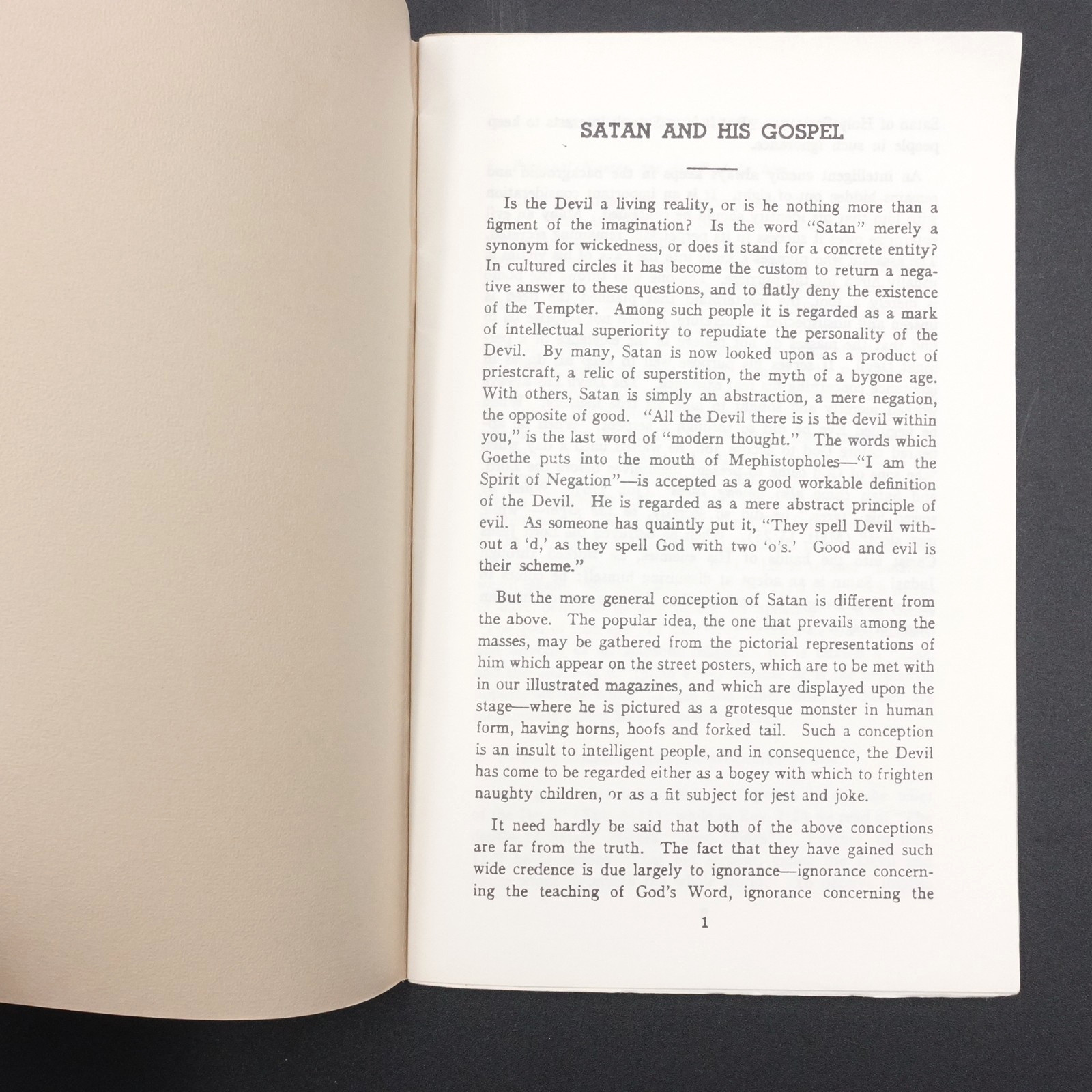 Satan and his Gospel By Arthur W Pink 43 pg PB Ministry of Mt. Zion Bible Church