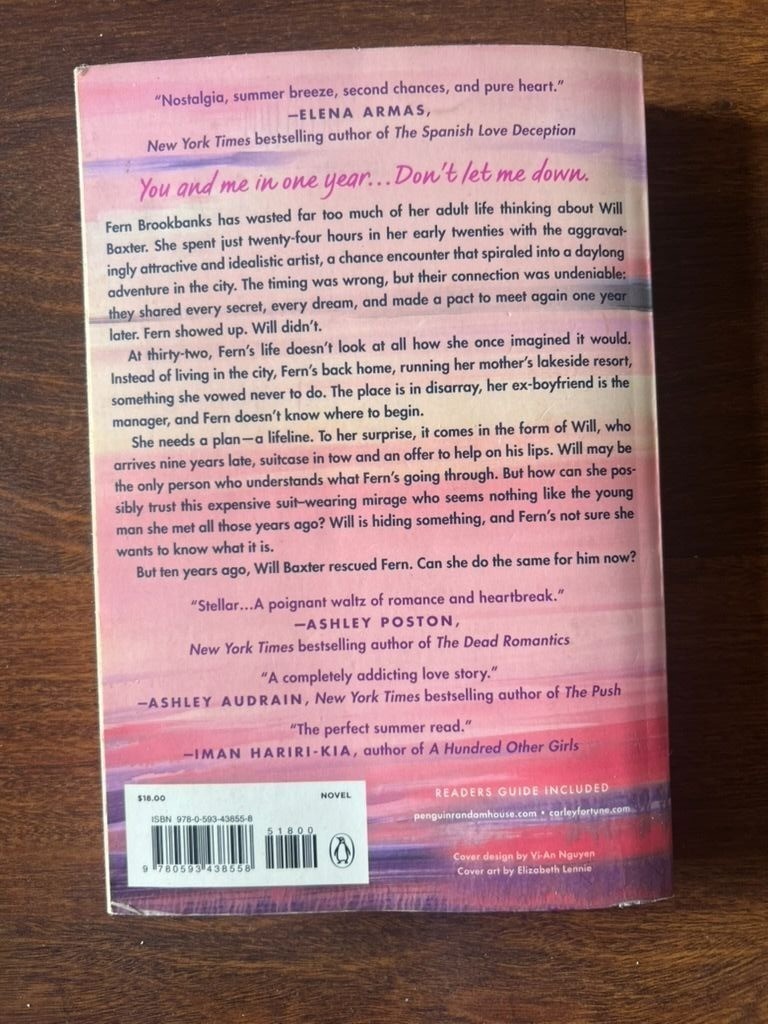 Meet Me at the Lake by Carley Fortune Paperback Romance Novel
