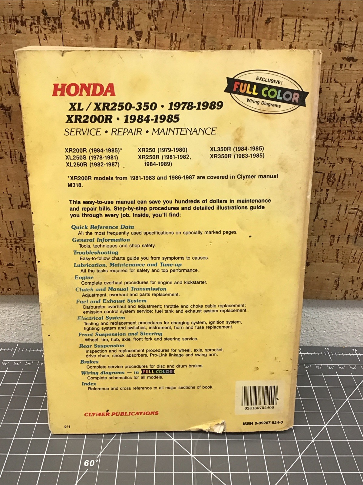 Clymer Honda XL/XR 250-350 1978-1989/XR200R 1984-1985 Service Repair Manual Q-3