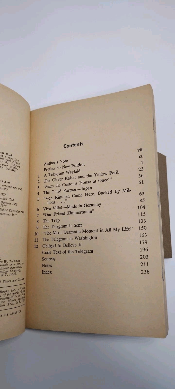 THE ZIMMERMANN TELEGRAM Barbara Tuchman HC Illus. 1971 edition vgc Macmillan