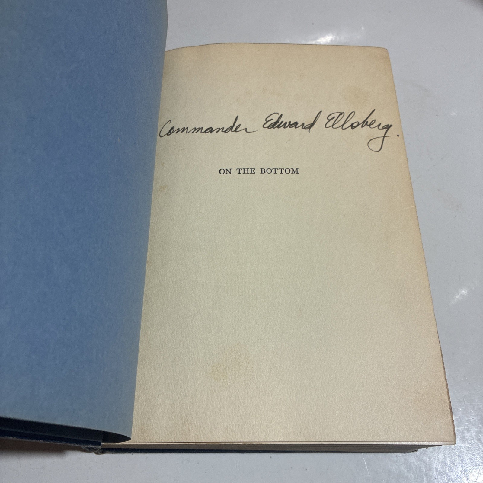 Signed Antique Book On The Bottom Edward Ellsberg Navy Submarine Military WWI
