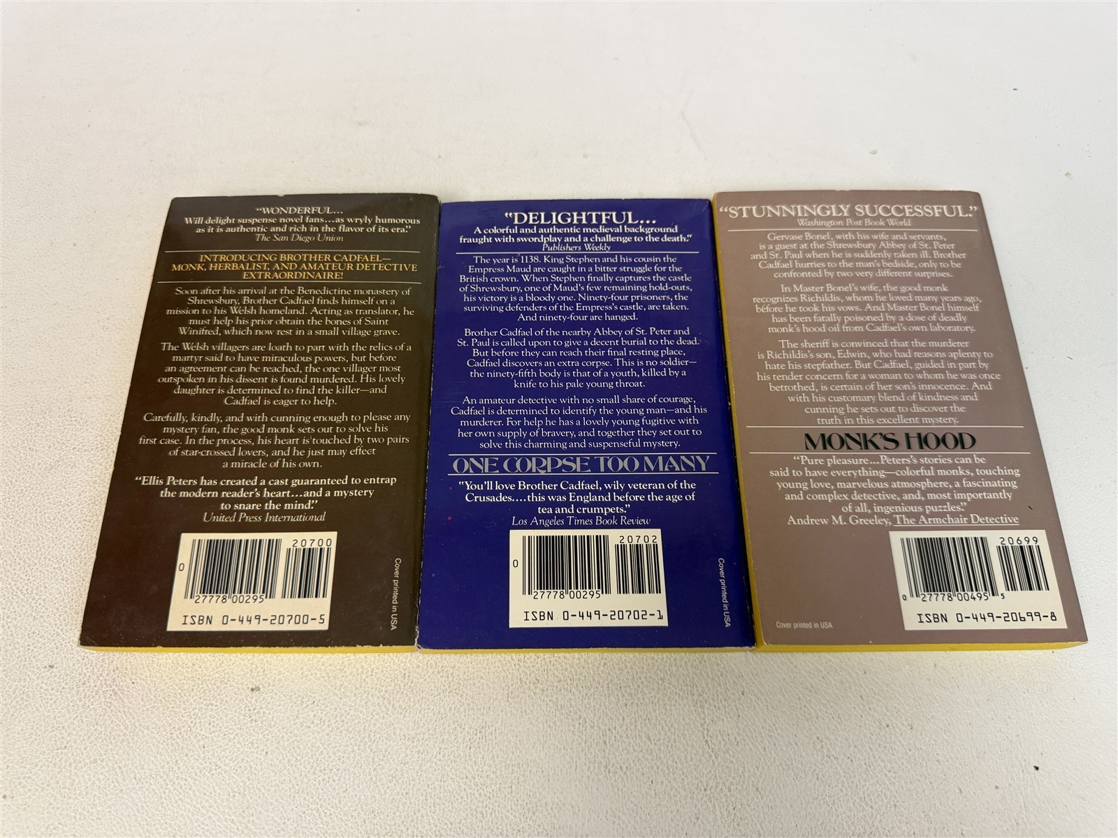 Ellis Peters Lot Complete Set All 21 BROTHER CADFAEL Mystery Paperbacks