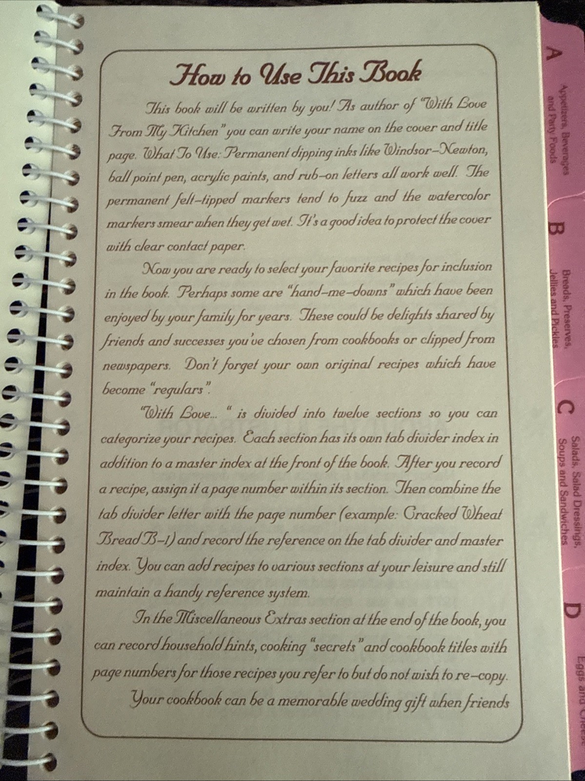 With Love from My Kitchen – Spiral-bound, by Nancy Radcliffe Edwards – Like new