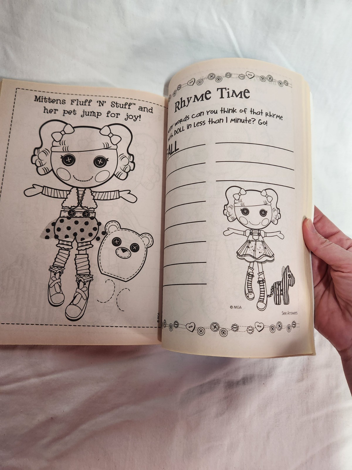 Lalaloopsy Coloring & Activity Book 2011 You Bet Your Button! 1 Page Colored On