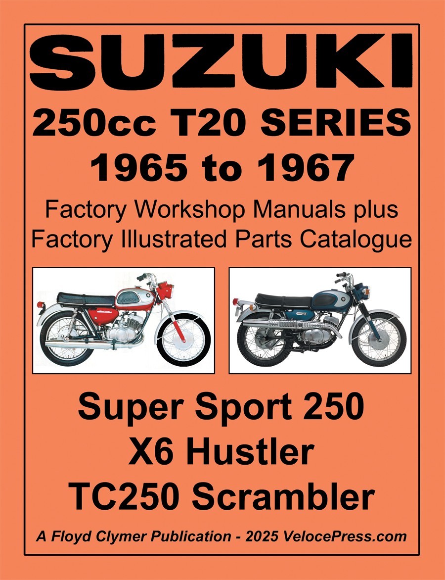 SUZUKI T20 SERIES 1965-67 FACTORY WSM & ILLUST. PARTS CATALOGUE – Floyd Clymer
