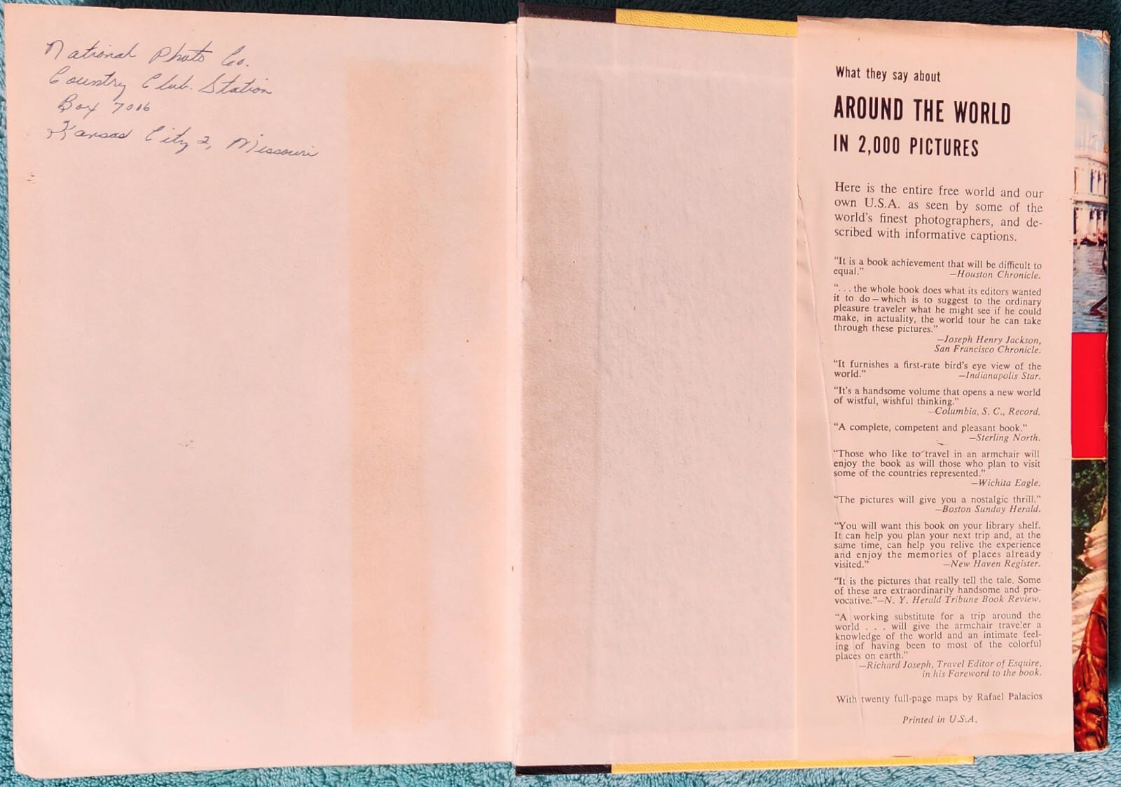 Around The World In 2000 Pictures 1959 Doubleday Hardcover 768 Pages