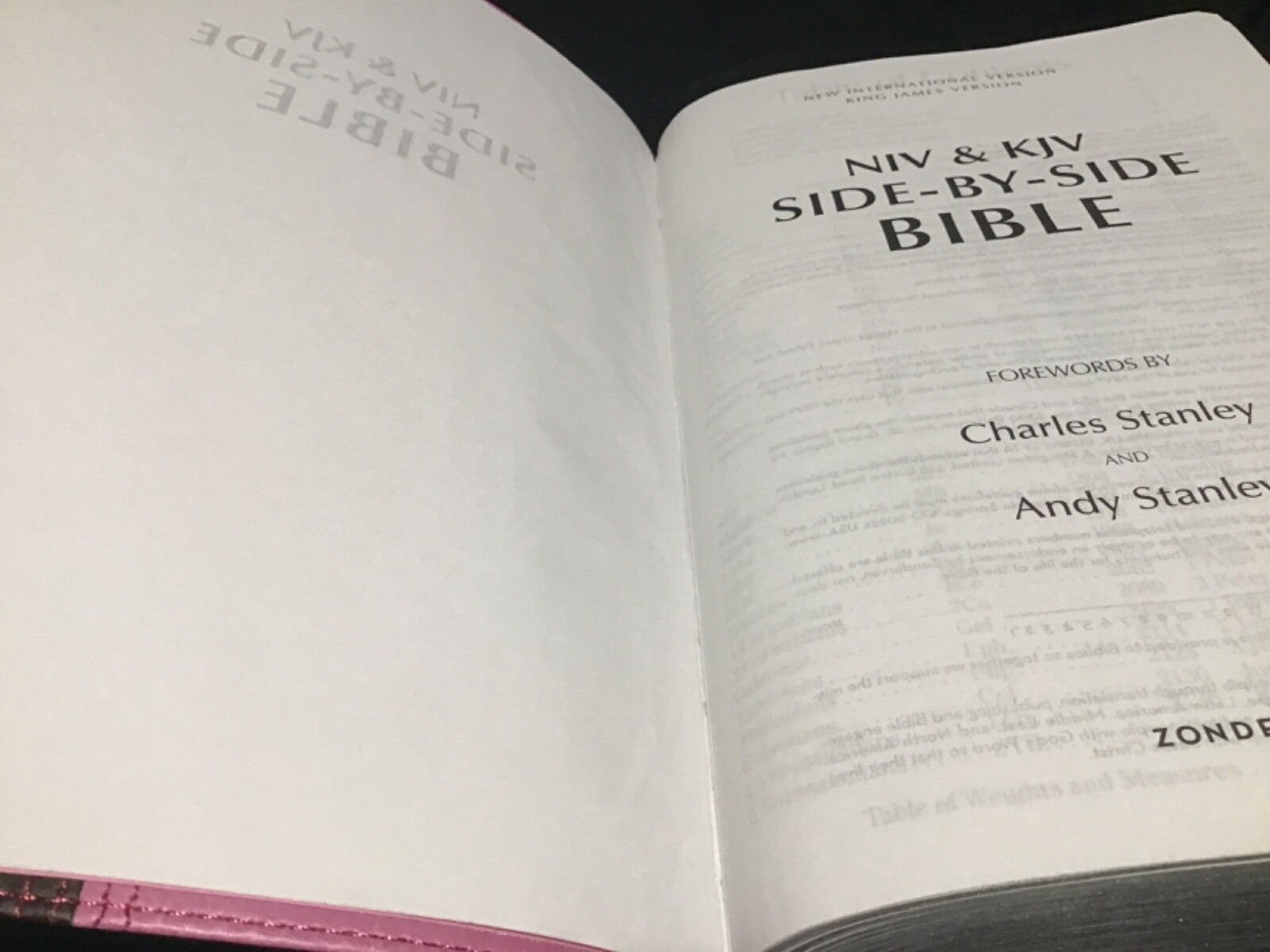 NIV & KJV Side-By-Side Bible Large Print Orchid/Chocolate Italian Duo-Tone