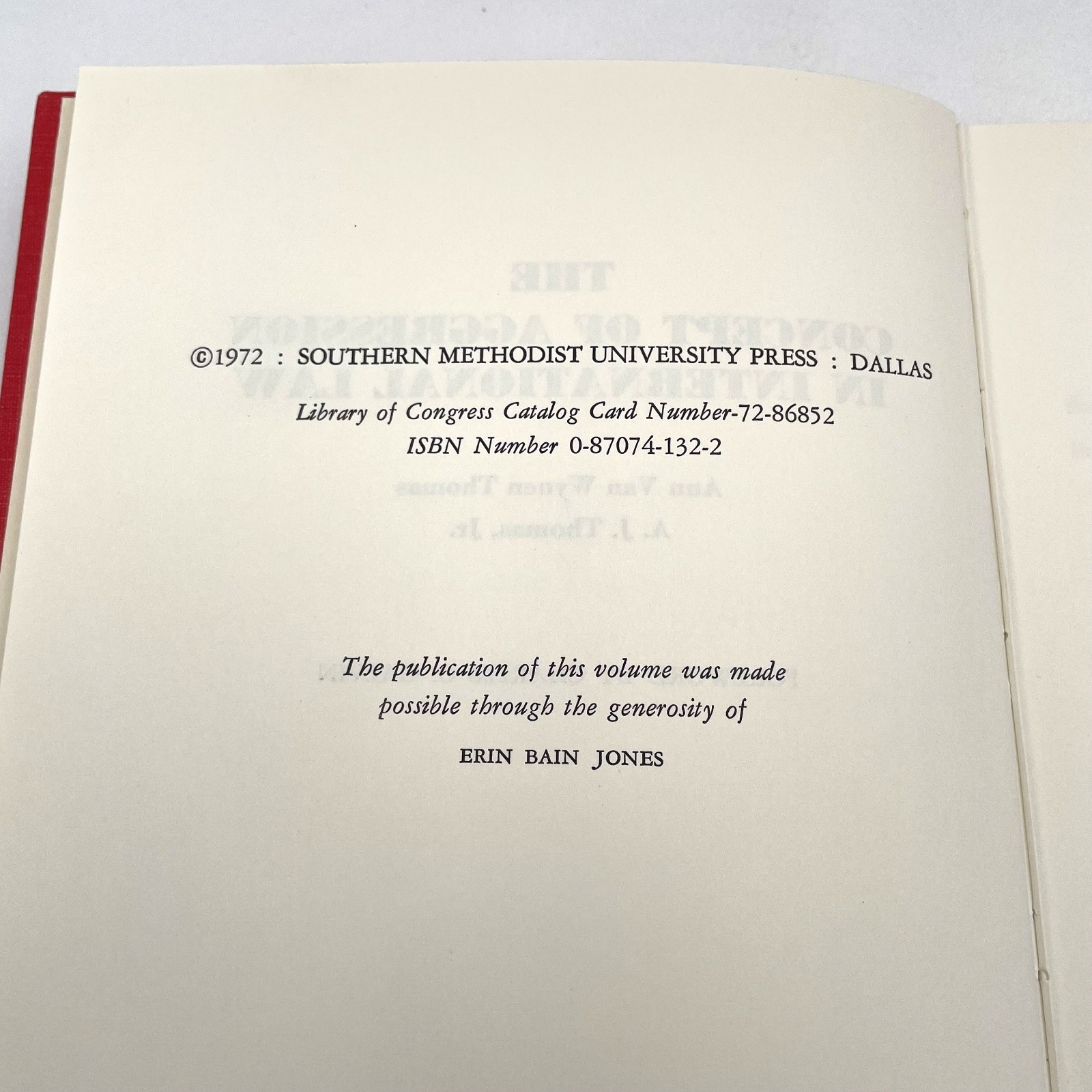 Aggression International Law Thomas 1972 HC/DJ SMU Press First Edition SIGNED