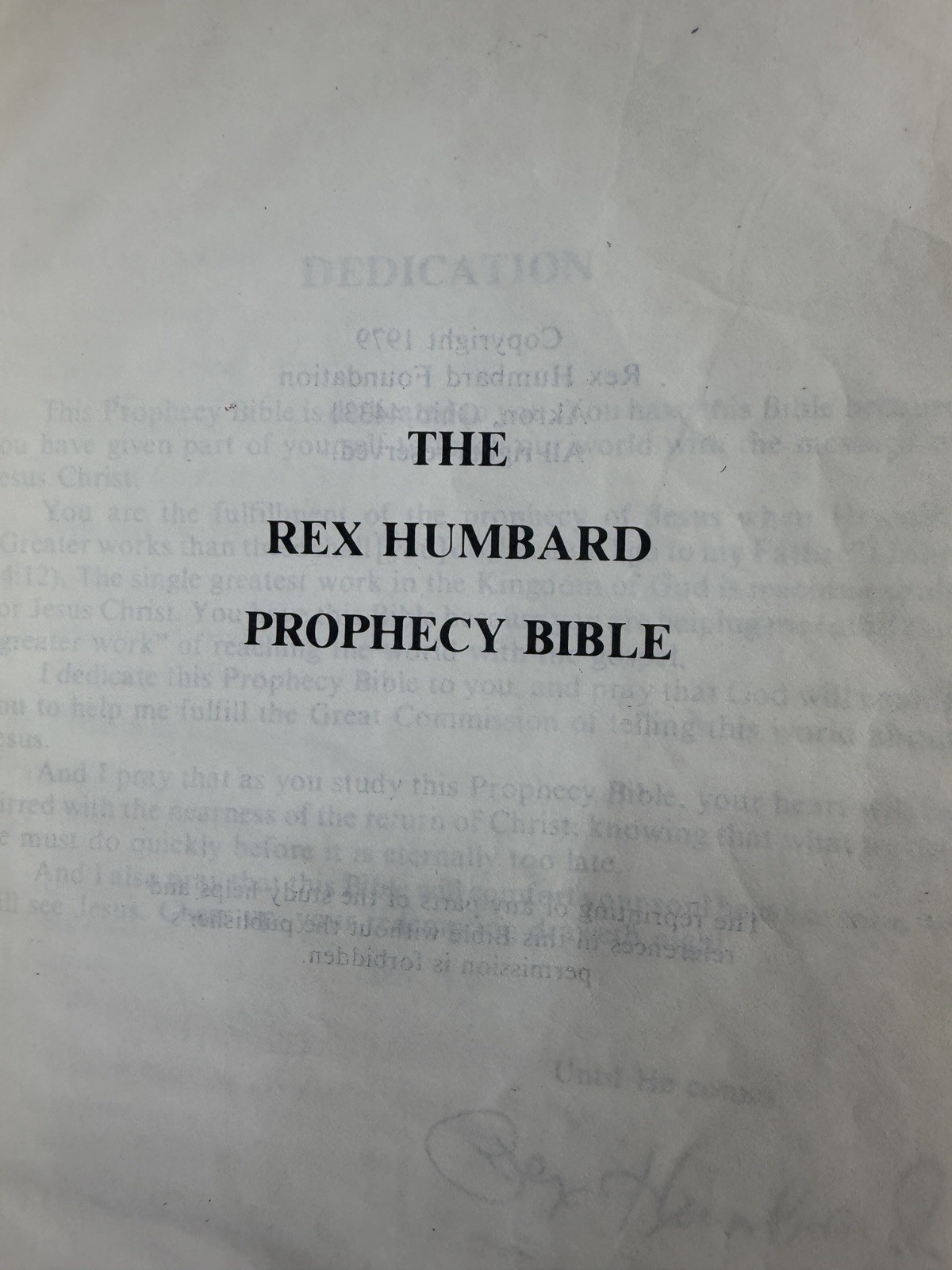 1979 Rex Humbard Prophecy Bible KJV Black Genuine Leather