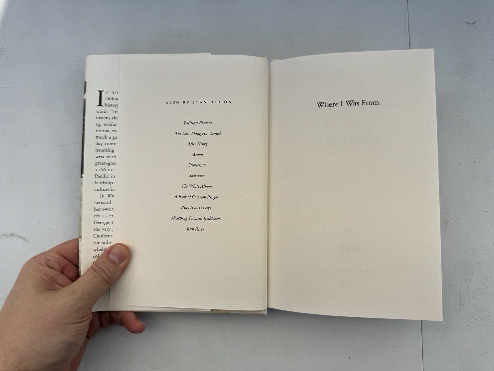 Joan Didion Where I Was From 2003 First Edition HC/DJ
