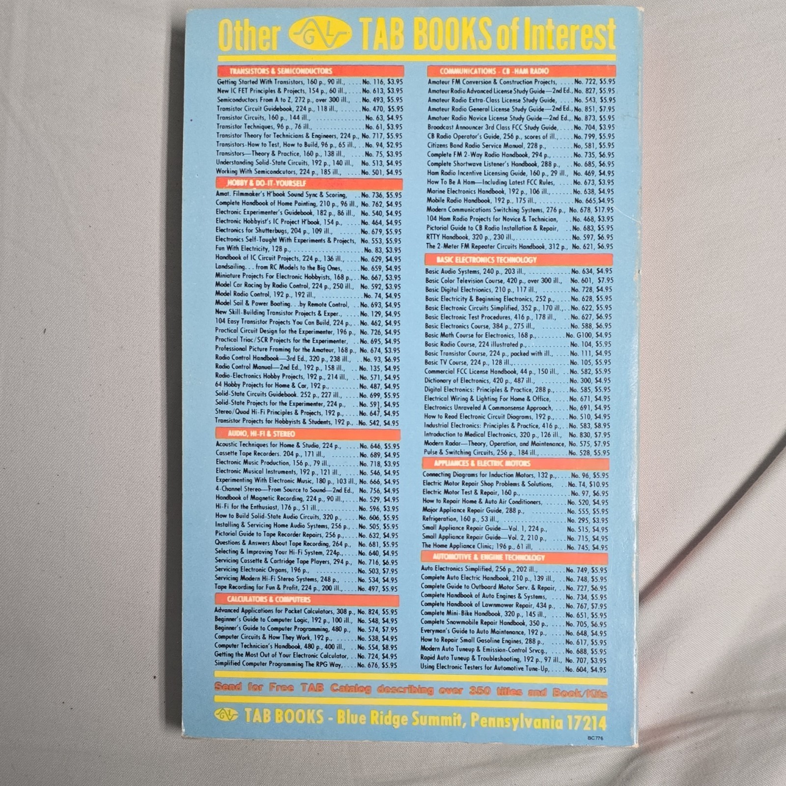 TAB Books Transistor Ignition Systems Carroll A. Brant Paperback 1st 1976
