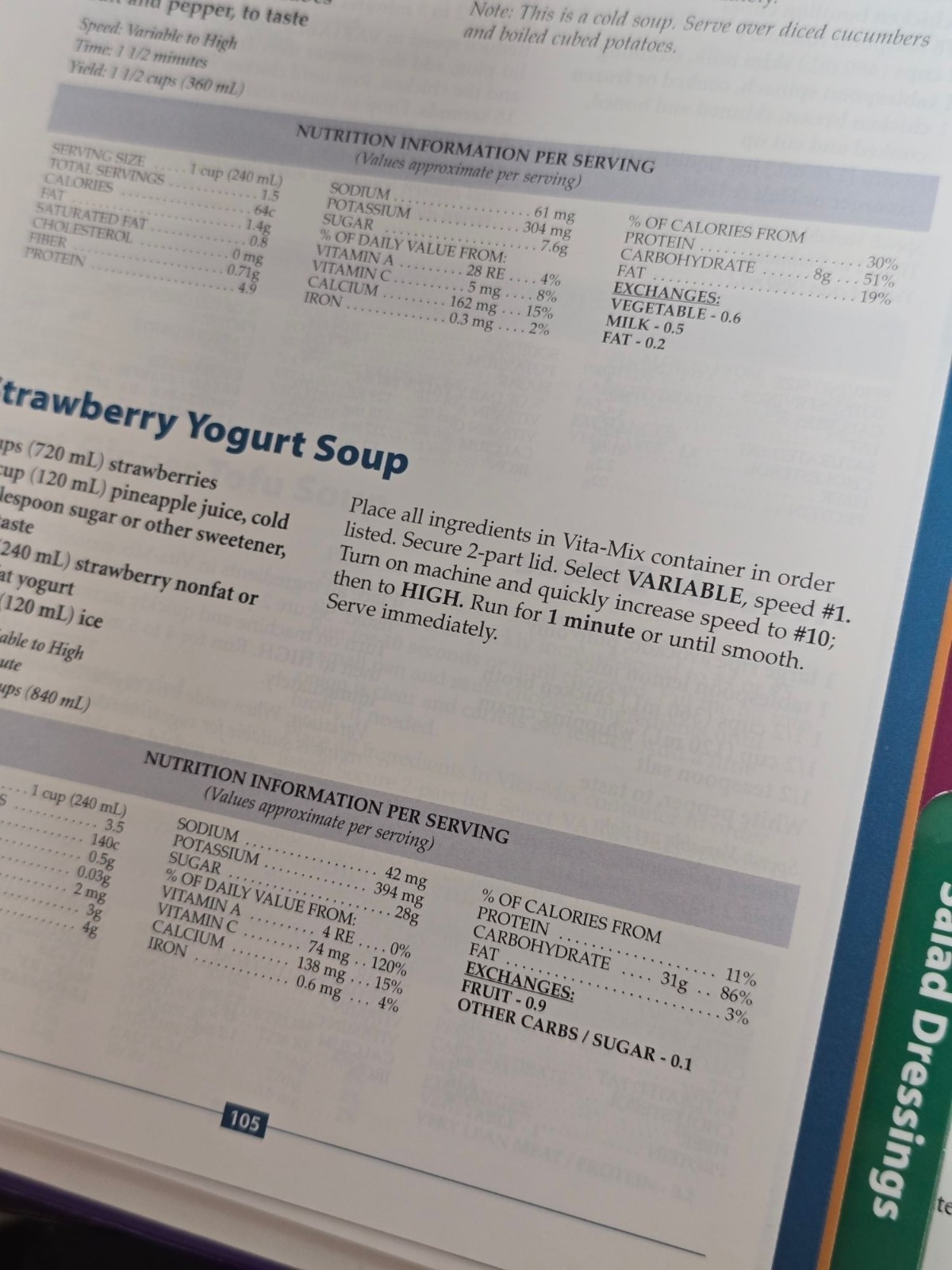 Whole Food Recipes By Vita-Mix Binder With Tabs And Owners Manual