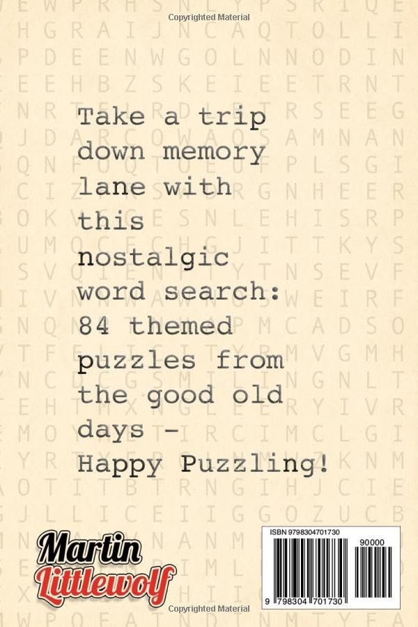 Word Search Large Print Nostalgic Theme For Adults & Seniors 2000-words ⭐️⭐️⭐️⭐⭐