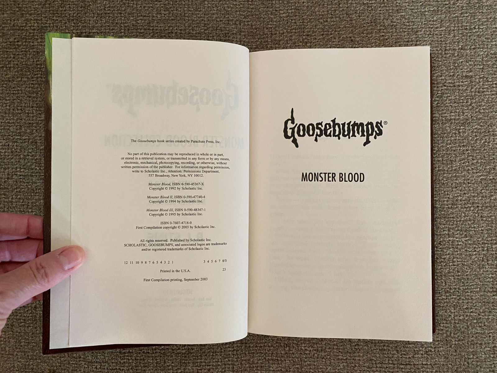 Goosebumps Lot of 4 Monster Edition #1, 2, 3/Monster Blood Collection Hardcover