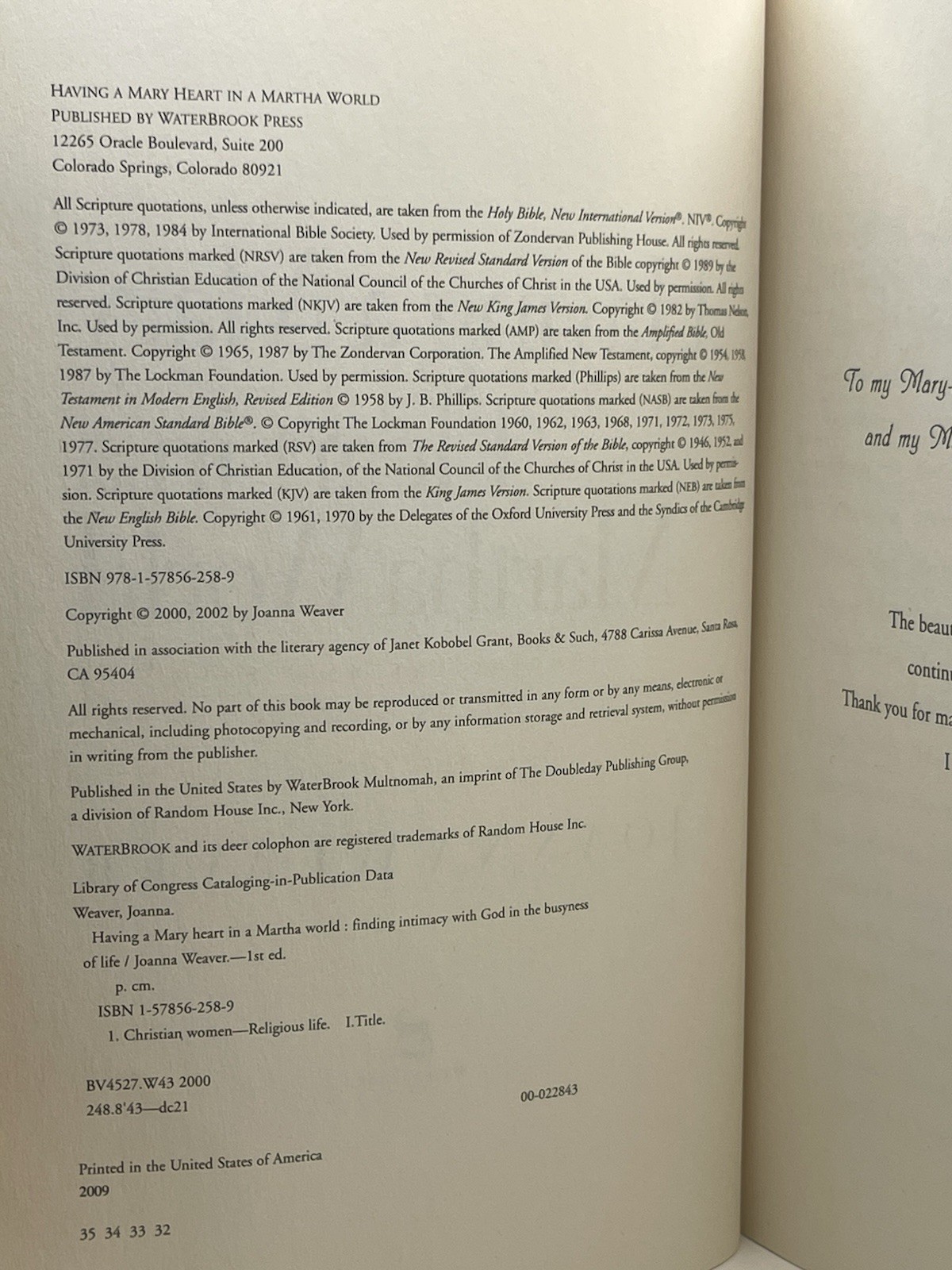 Having A Mary Heart In A Martha World Joanna Weaver HC Christian Devotional