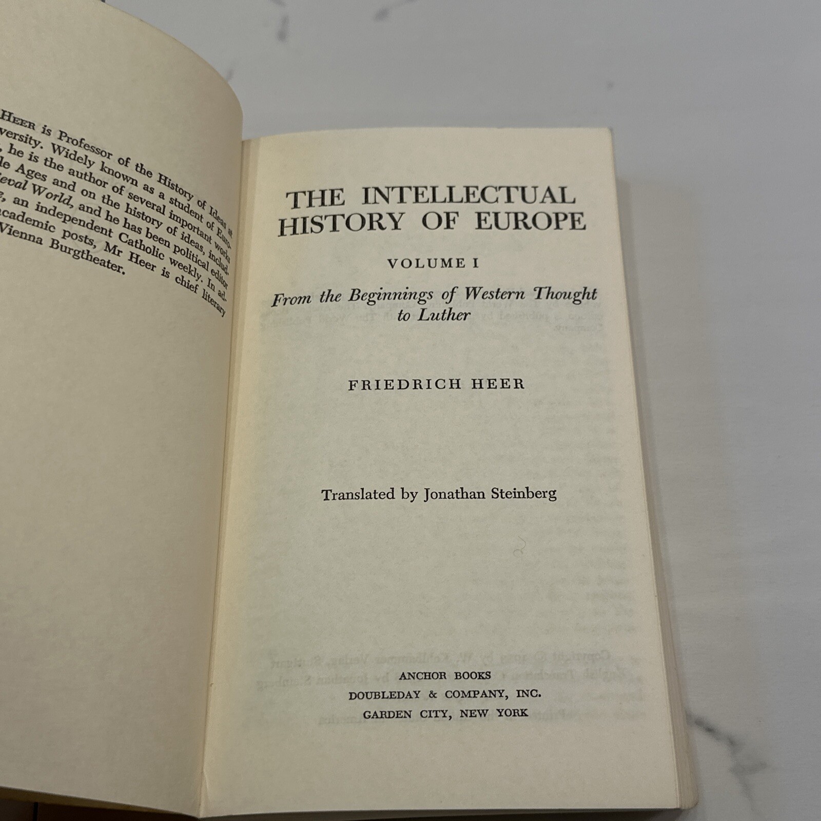 The Intellectual History of Europe Volume I & II Beginnings Of Western Thought