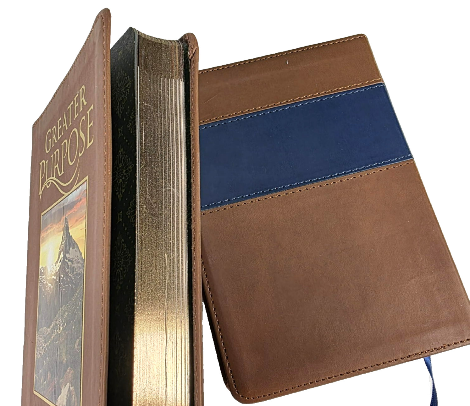 David Jeremiah Leather Devotional Book Lot 2 The Upward Call & Greater Purpose