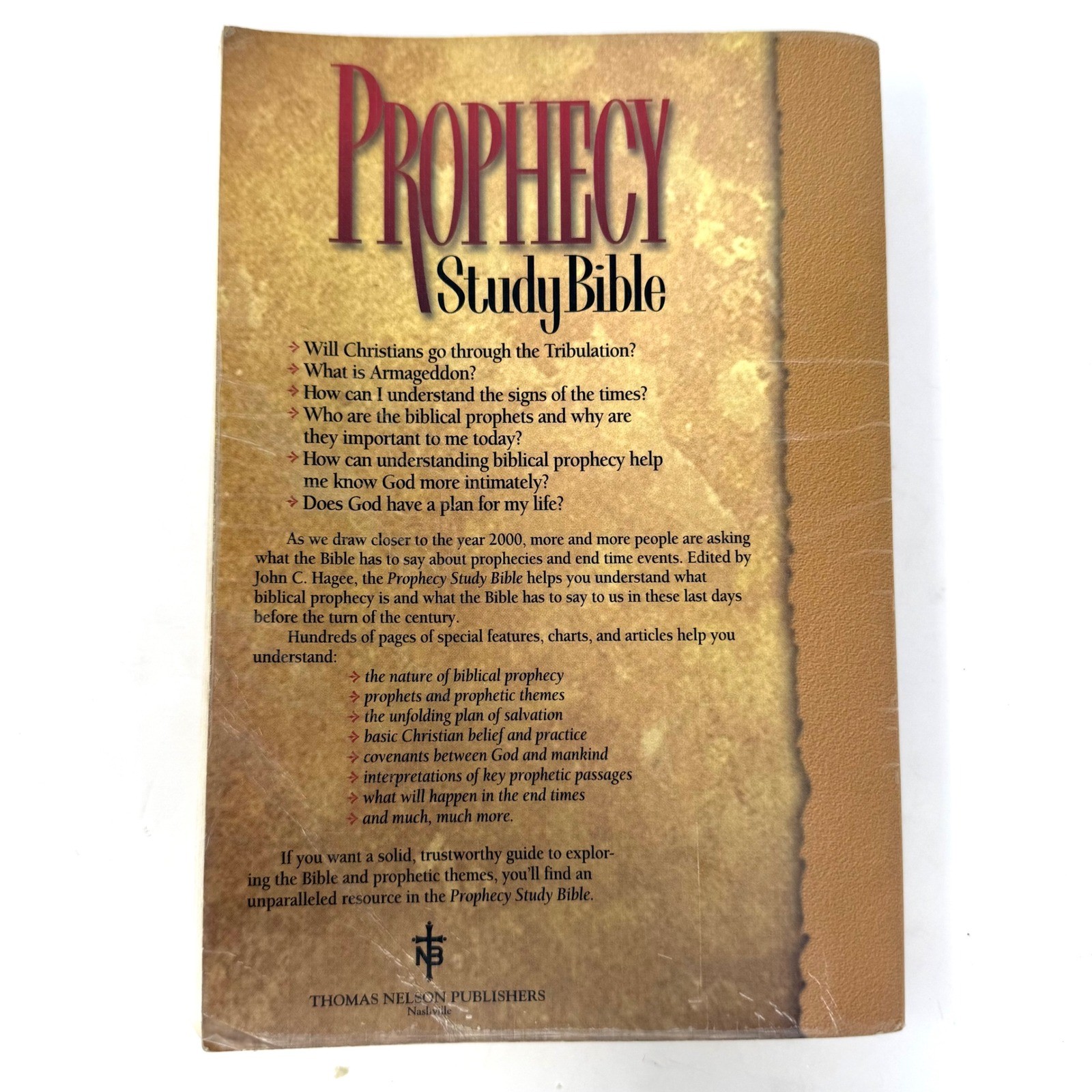 Prophecy Study Bible John C Hagee NKJV New King James Version Thomas Nelson 1997