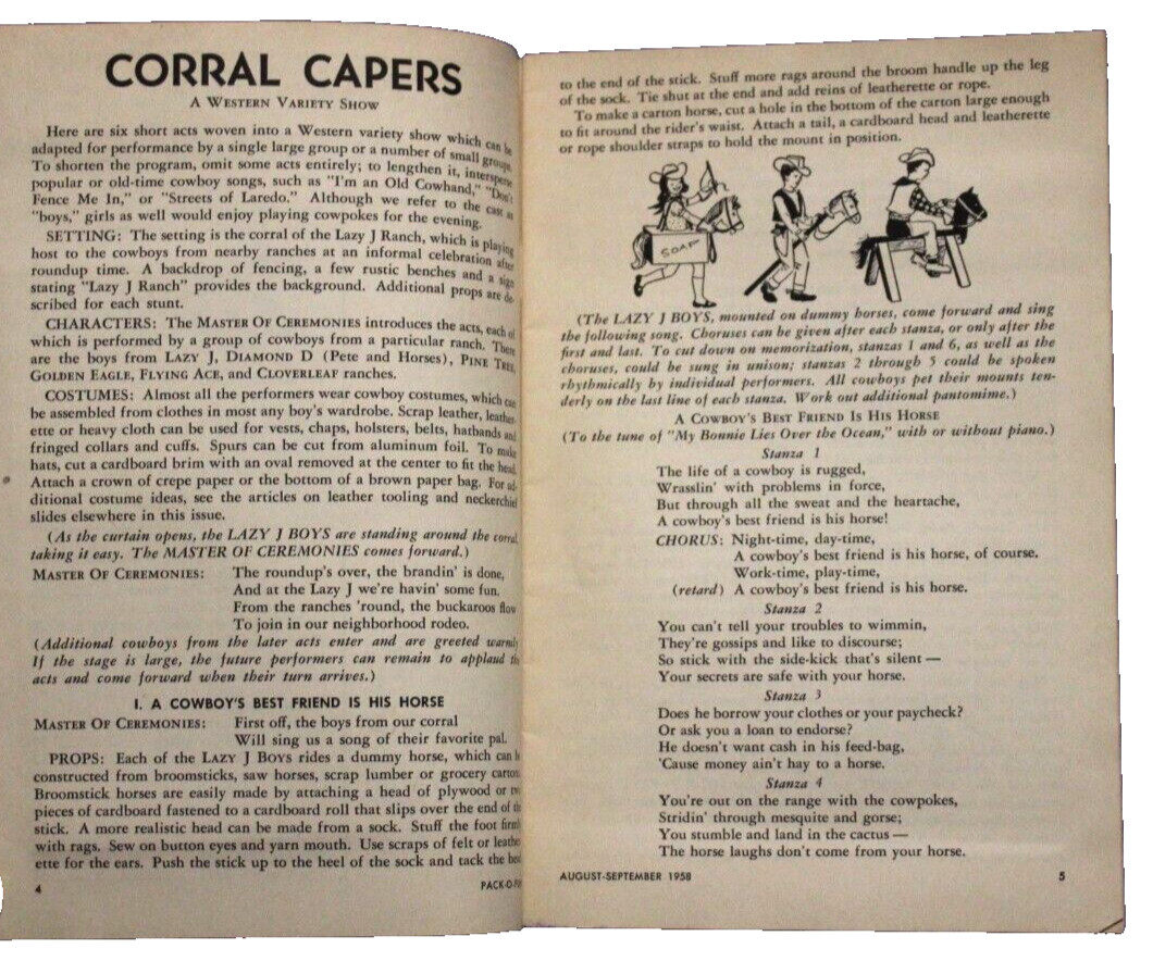 PACK-O-FUN The Only Scrap Craft Magazine Aug-Sept. 1958 Vintage 39 pages