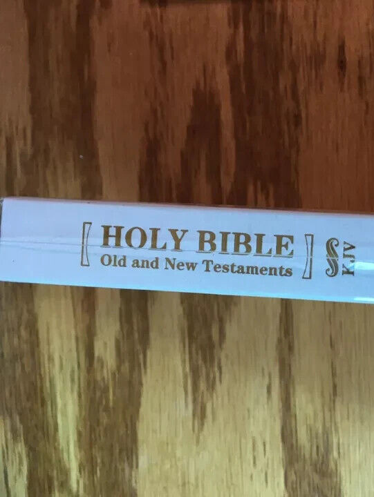 Holy Bible KJV sealed in wrapper Old and New Testament White black Cover CHOICE