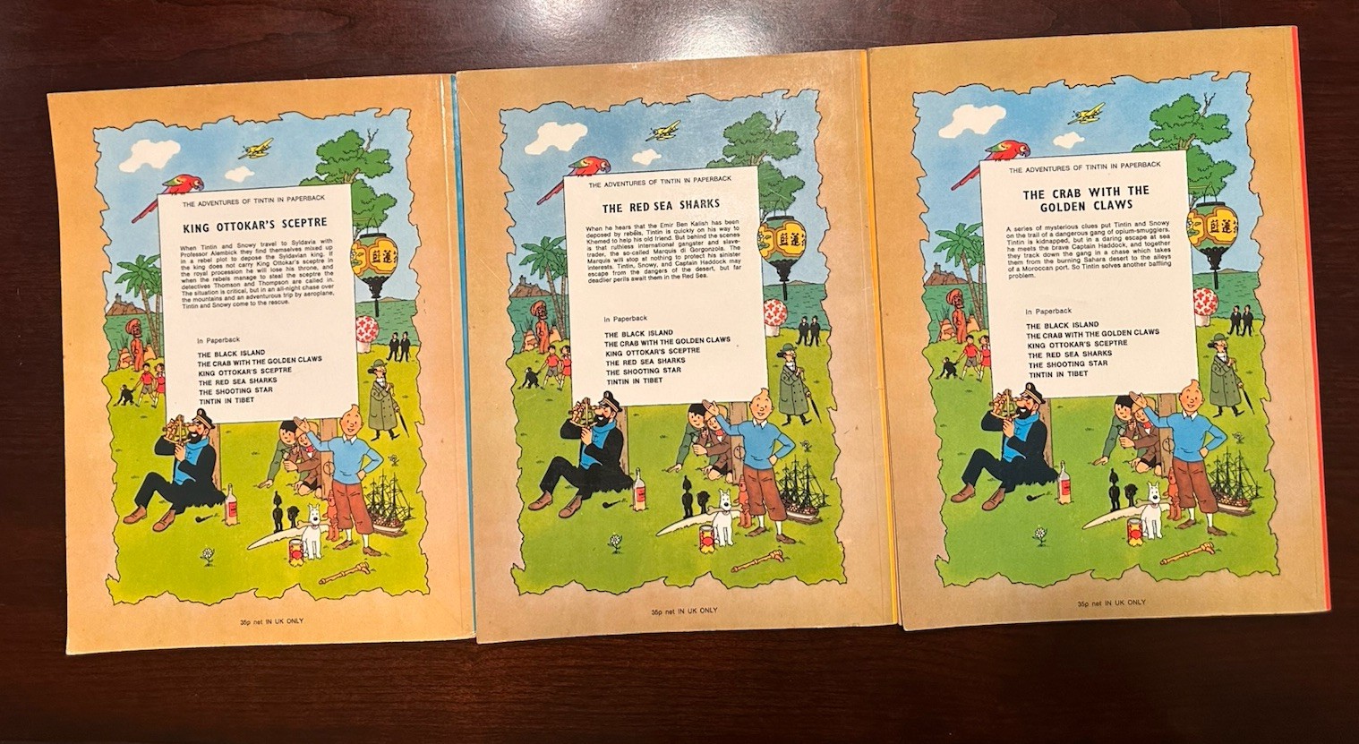 Lot of 3 The Adventures of Tintin by Herge Paperback Graphic Novels PB 1972
