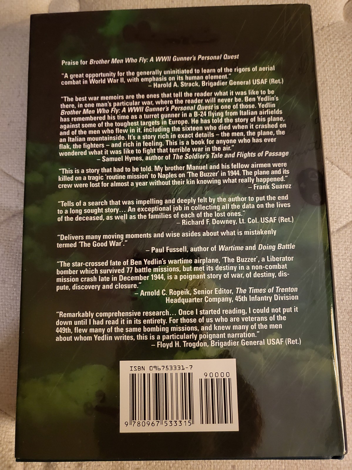 Brother Men Who Fly, Hard Cover, A World War II Gunner’s Personal Quest