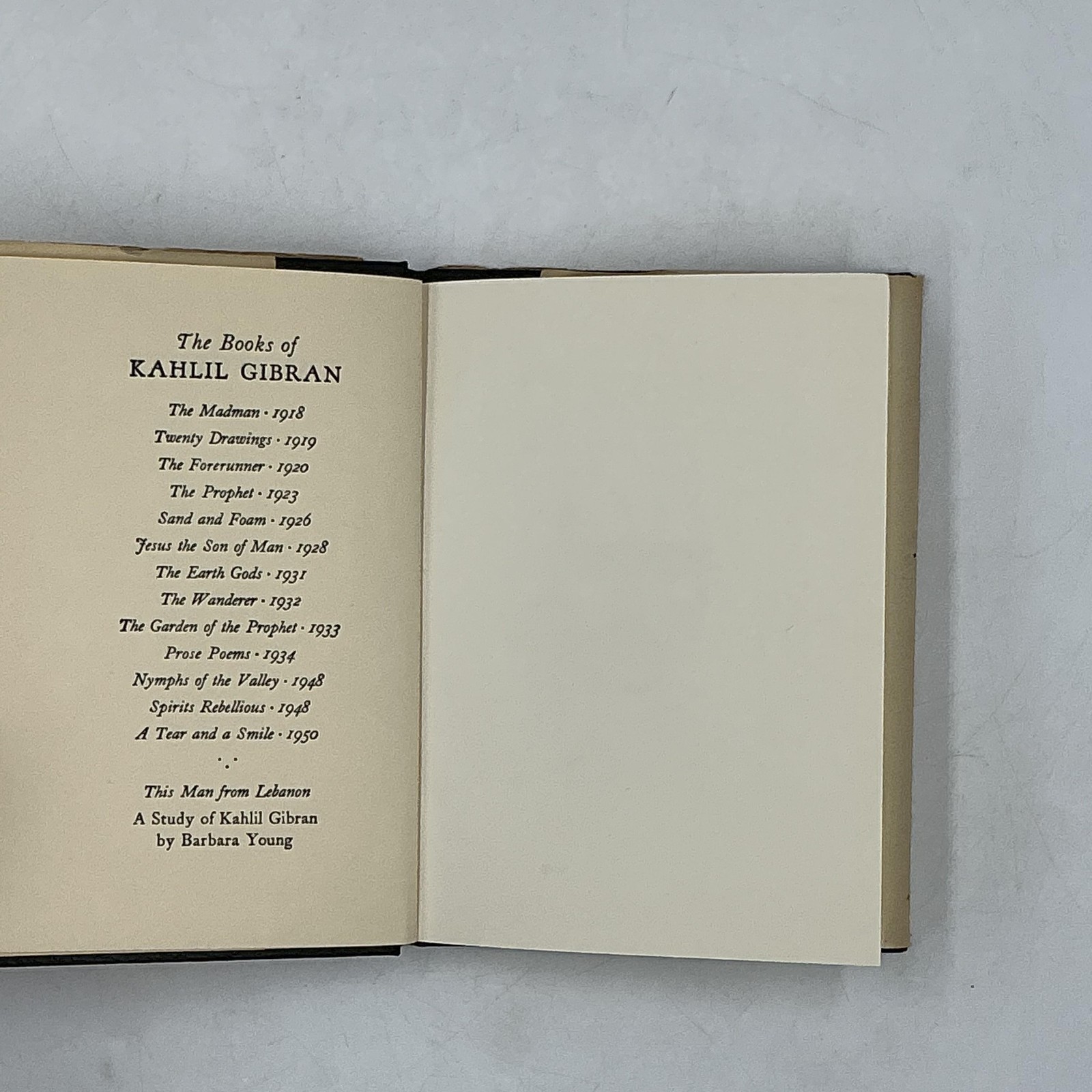 ALFRED A. KNOPF THE PROPHET KAHLIL GIBRAN 1957 HARDCOVER CREAM DUST JACKET