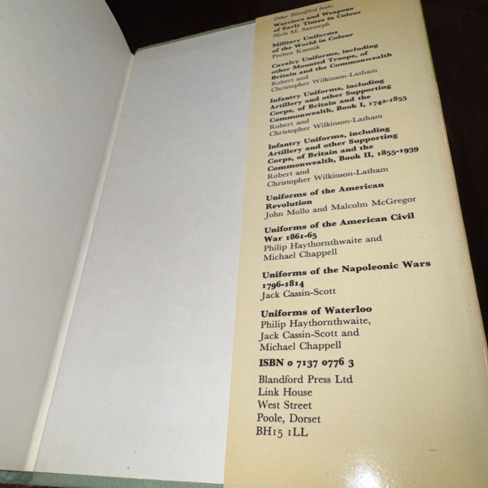 Vintage 1976 World Uniforms & Battles 1815-50 First Edition – Illustrated