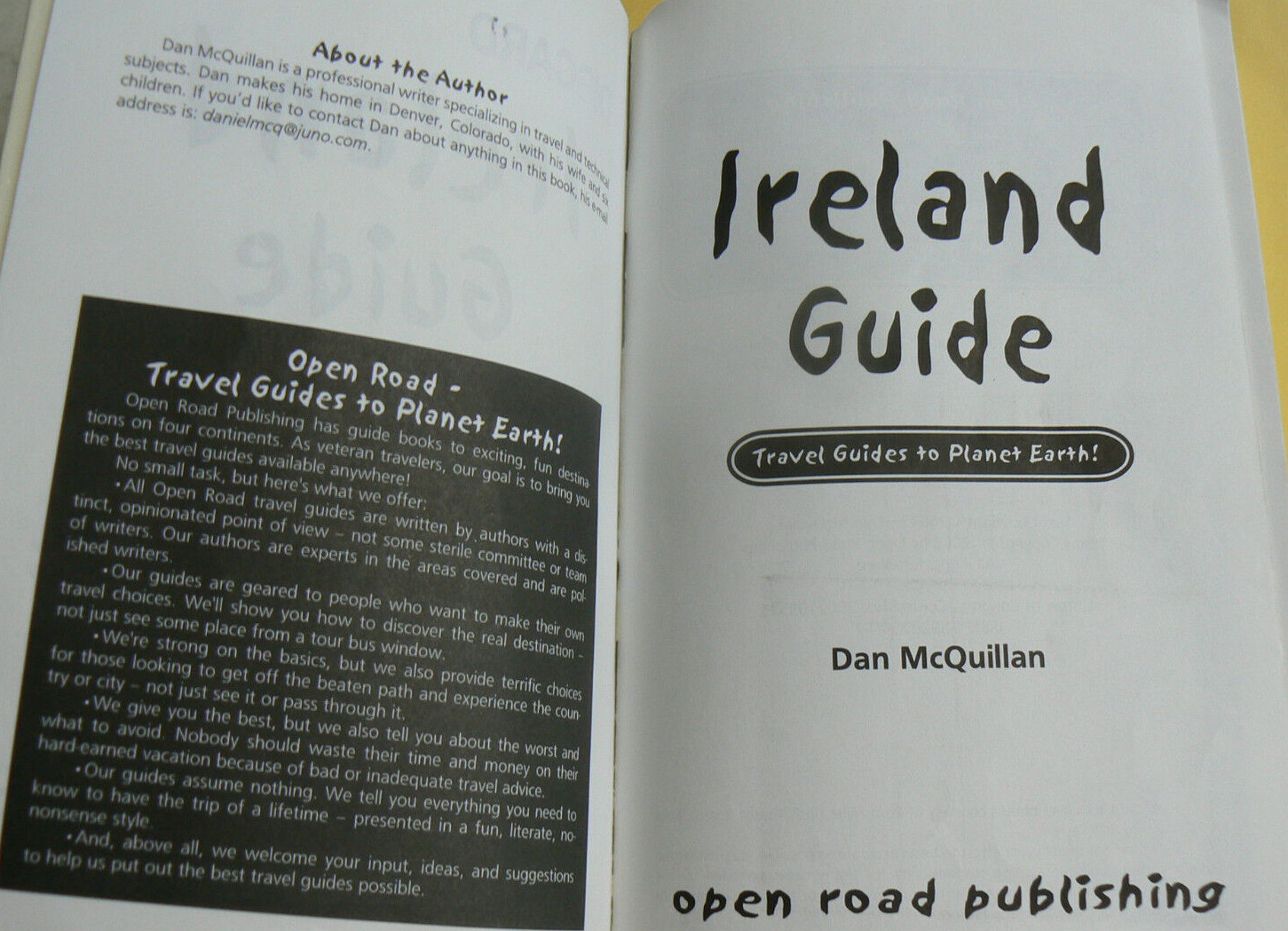 Open Road Tourist Guide 2003, IRELAND GUIDE 4th Ed. 480-pages