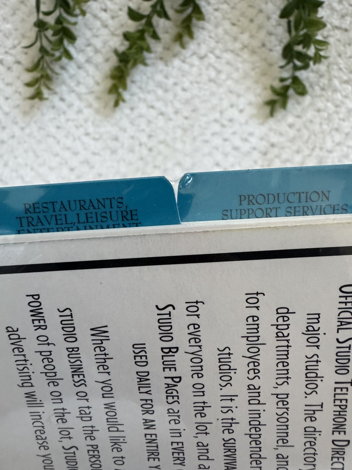 Paramount Pictures Studio Blue Pages 1996 Entertainment Industry Directory