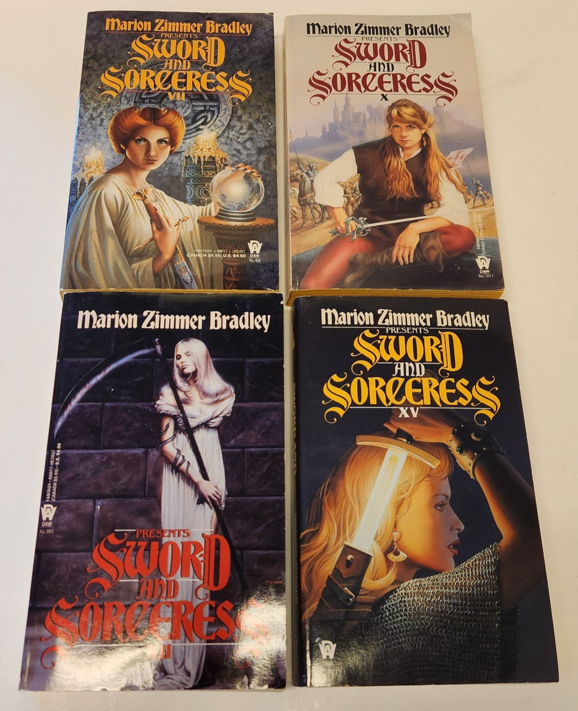 Lot of 4 Marion Zimmer Bradley Sword and Sorceress PB 1st Prints VII X XII XV