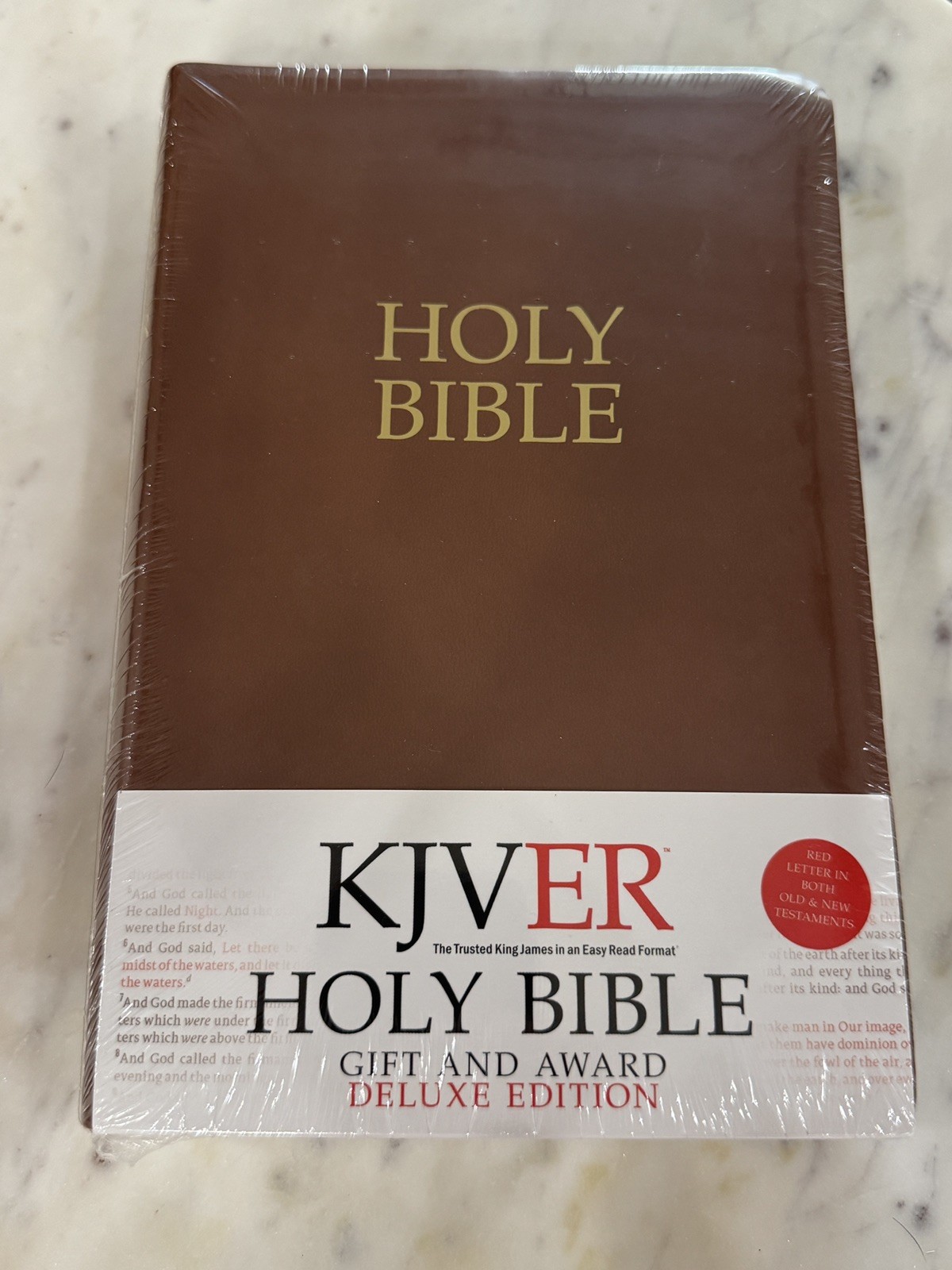Whitaker House KJVER Gift and Award Holy Bible Brown Coffee Leather Bound