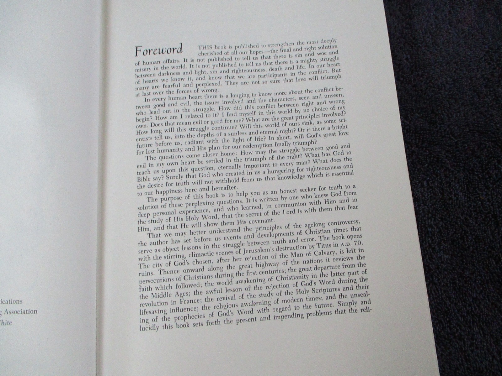 E.G. White The Triumph of God’s Love 1950 Hardcover 656 Pages
