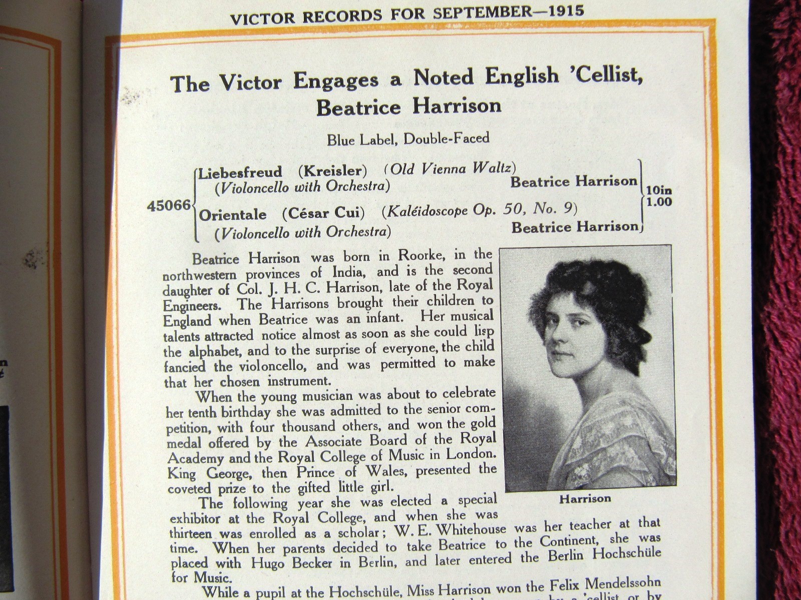 New VICTOR RECORDS Sep 1915 RASTUS STORIES Ralph Bingham Caruso Victrola CATALOG